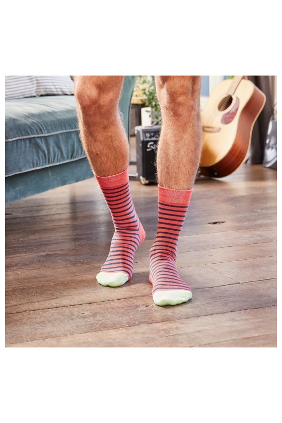 Chaussettes Larges Rayures Rouge / Vert Anglais